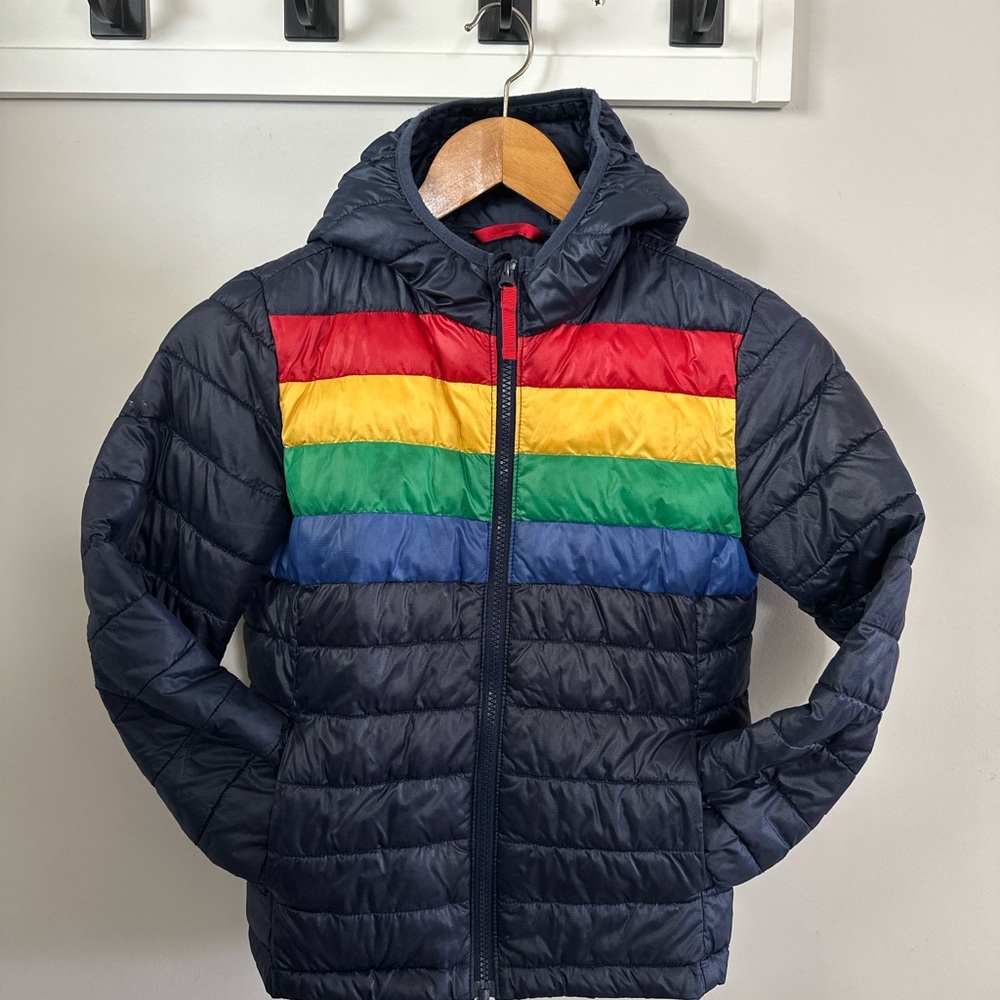Kids Primary Rainbow Puffer Jacket
